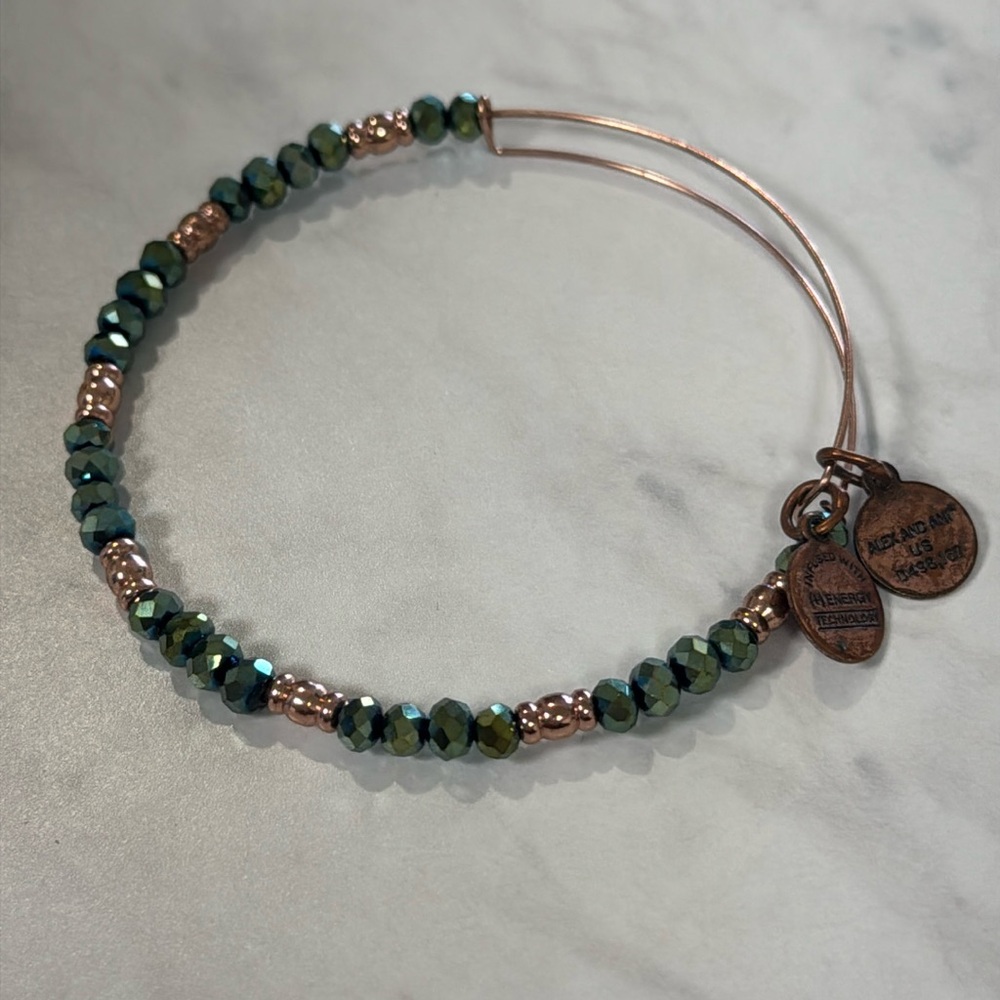 Alex and Ani Green gemstone bracelet